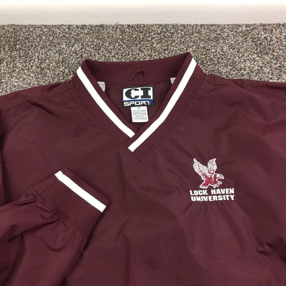 Vintage Lock Haven Bald Eagles Jacket CI Sport Windbreaker Pullover Mens XL